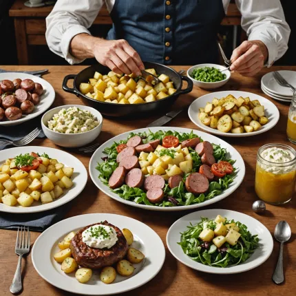 Немецкий салат — рецепт с картофелем и колбасой: вкус, проверенный временем